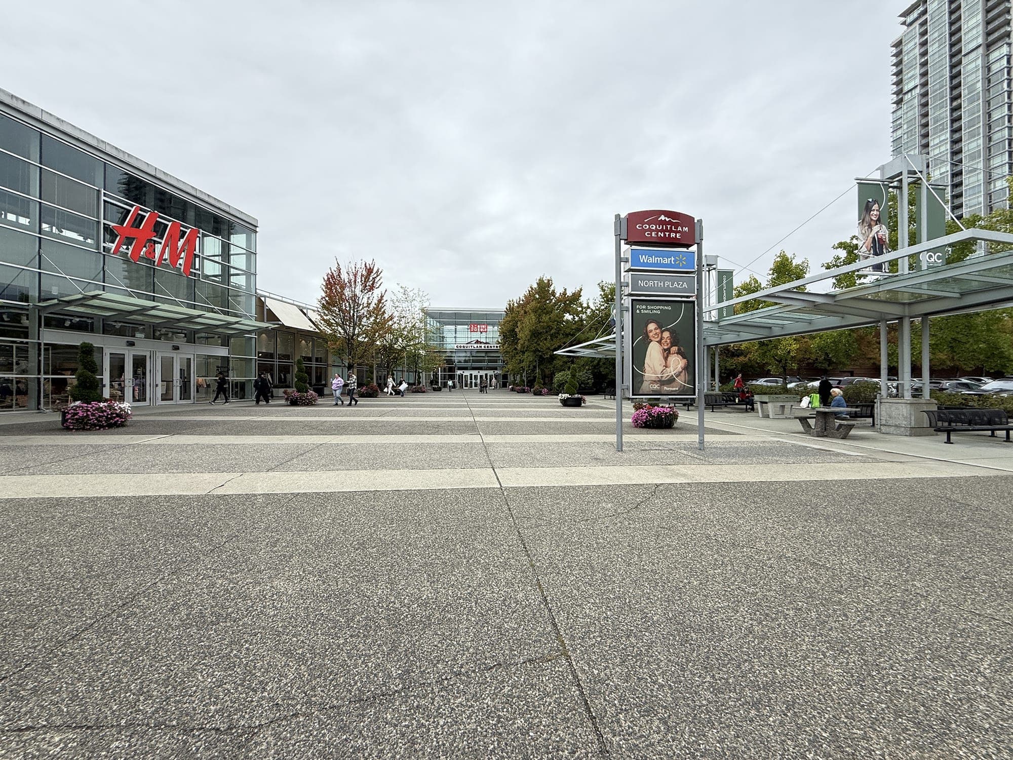 Exterior of Coquitlam Centre shopping mall, the main retail destination in central Coquitlam.